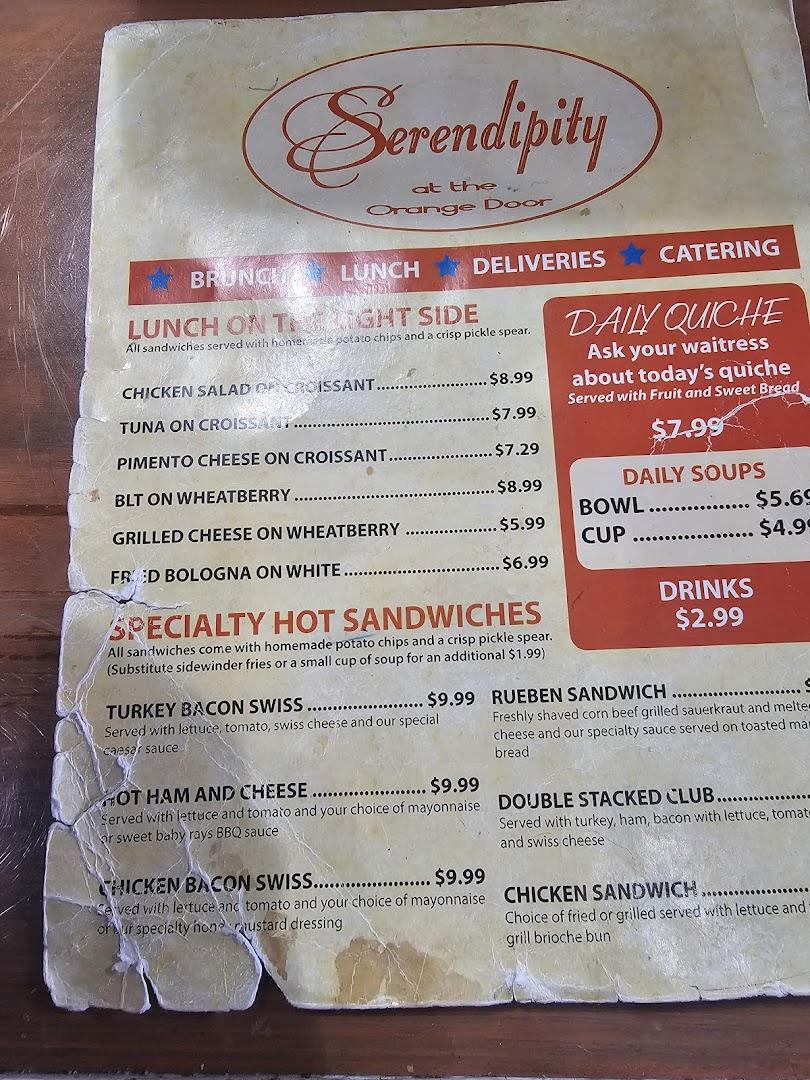 Serendipity at the Orange Door Menu image 2